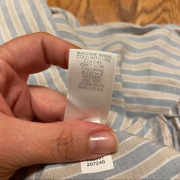 Light Blue and Tan Striped Shorts - Picture 6 of 7